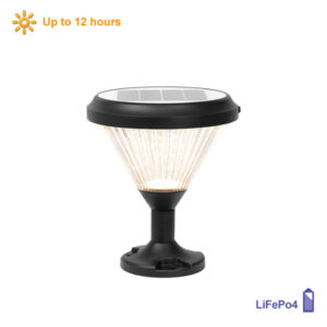 Nova Black Outdoor Solar Pedestal Light