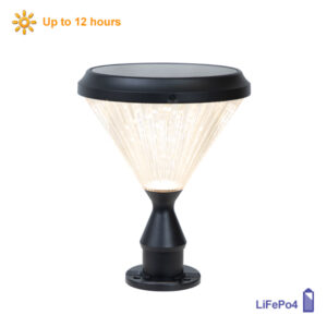 Nova Black Outdoor Solar Pedestal Light