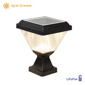 Elio Black Outdoor Solar Pedestal Light