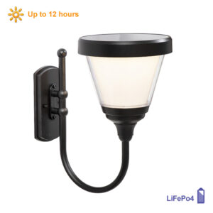 Elara Black Outdoor Solar Wall Light