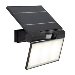 Andromeda Black Outdoor Motion Sensor Solar Wall Flood Light
