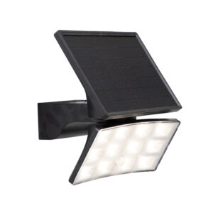 Marisol Black Outdoor Motion Sensor Solar Wall Flood Light