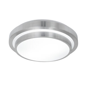 Dual Layer Medium 2 Light Brushed Silver Ceiling Light