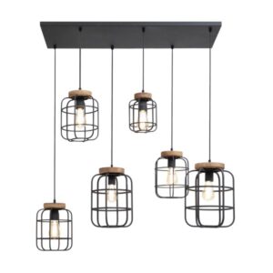 Fabrica 6 Light Black Pendant Light