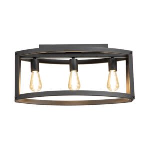 Riviera 3 Light Black Ceiling Light