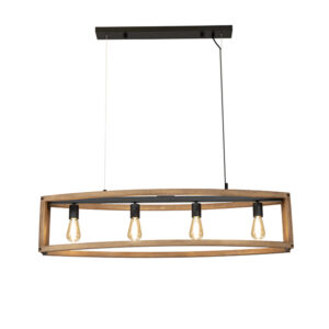 Riviera 4 Light Wooden Pendant Light