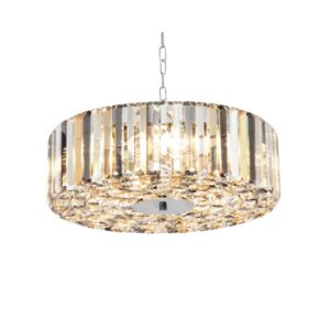Kiana 5 Light Clear & Amber Glass Pendant Light