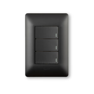 Ysalis Black 3 Lever 2 Way Wall Switch
