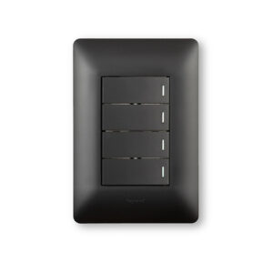 Ysalis Black 4 Lever 2 Way Wall Switch