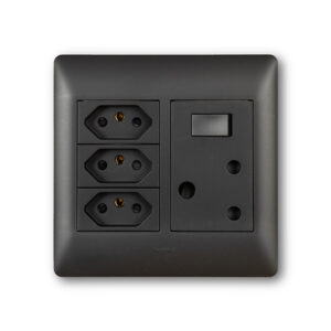 Ysalis Black New Rsa Triple Wall Plug