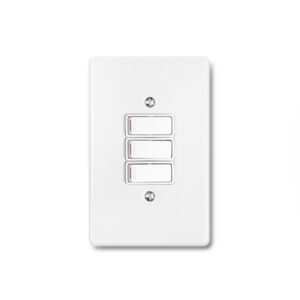 Lesco Steel White 3 Lever Wall Switch