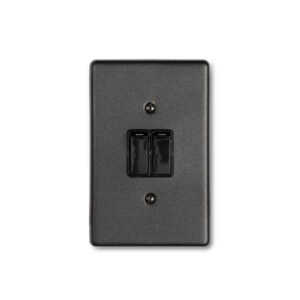 Lesco Steel Black 2 Lever Wall Switch