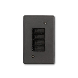 Lesco Steel Black 4 Lever Wall Switch