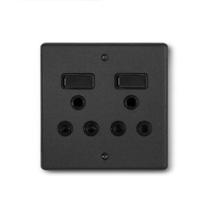 Lesco Steel Black Wall Double Plug