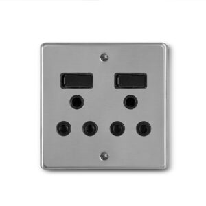Lesco Stainless Steel Wall Double Plug
