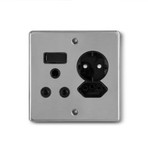 Lesco Stainless Steel Wall Schuko Plug