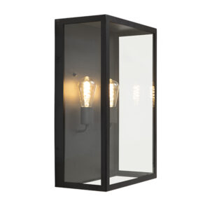 Alphen Black Outdoor Wall Half Lantern