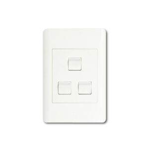 Apollo White 3 Lever Wall Switch