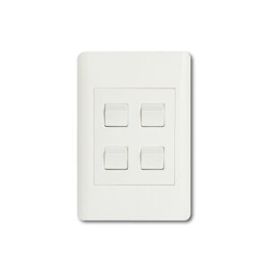 Apollo White 4 Lever Wall Switch