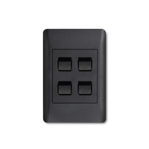 Apollo Black 4 Lever Wall Switch