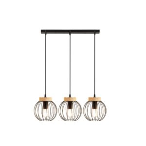 Hanna 3 Light Black Pendant Light