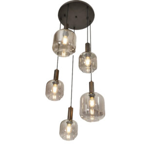 Robinson 5 Light Smokey Pendant Light