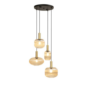 Goldilocks 4 Light Amber Pendant Light
