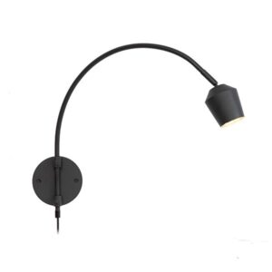 Maurice 1 Light Black Wall Light