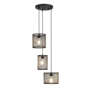 Vikander 3 Light Black Pendant Light