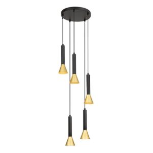 Urbie 5 Light Black And Gold Pendant Light