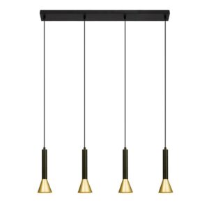 Urbie 4 Light Black And Gold Pendant Light