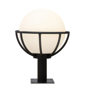 Sphere 300mm Black Outdoor Pedestal Light
