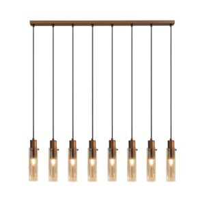 Siyah 8 Light Amber Pendant Light