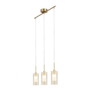 Duo 3 Light Champagne Pendant Light