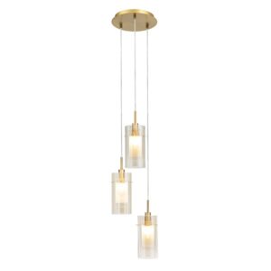 Duo 3 Light Champagne Pendant Light