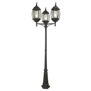 Valiant 3 Light Black Outdoor Pole Light