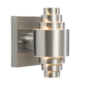 Petronas 2 Light Satin Chrome Outdoor Wall Light