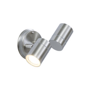 Swivel 2 Light Satin Chrome Outdoor Wall Light
