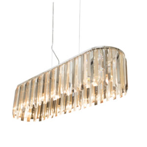 Chiara 8 Light Clear, Smoke & Amber Crystal Pendant Light