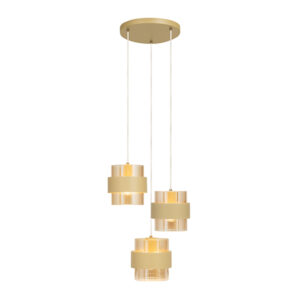 Jupiter 3 Light Amber Pendant Light