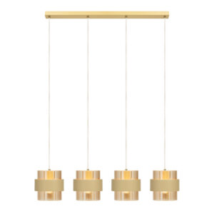 Jupiter 4 Light Amber Pendant Light