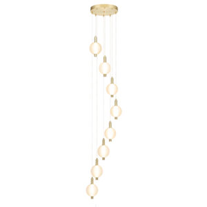 Perla Led 5 Light Satin Brass Pendant Light