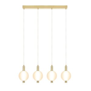 Perla Led 4 Light Bar Satin Brass Pendant Light