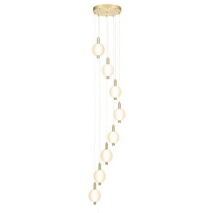 Perla Led 5 Light Satin Brass Pendant Light