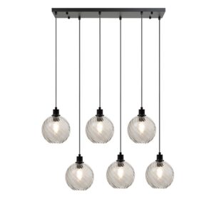 Galleria 6 Light Smoked Bar Pendant Light
